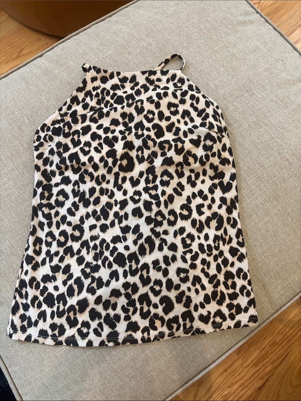 Old navy medium Leopard Print Halter Tankini - Black & Cream high neck